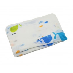 Akarana Baby Newborn Baby Bamboo Muslin Swaddle Soft Blanket (Whale)