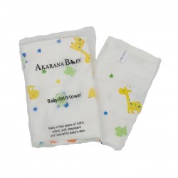 Akarana Baby and Kids Super Soft Cotton Bath Towel (Giraffe)