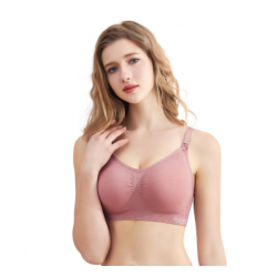 Akarana Baby Maternity Seamless Solid Maternity & Nursing Bra Free 1pc Extender (Peach Pink)