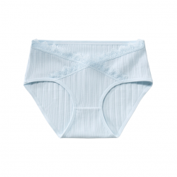 Akarana Maternity Lace Soft Cotton Underwear Postpartum Low Waist Panties - Light Blue