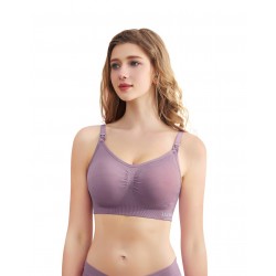 Akarana Baby Maternity Seamless Solid Maternity & Nursing Bra Free 1pc Extender (Purple)