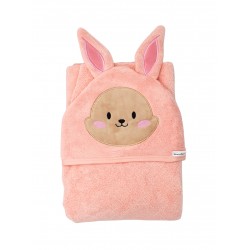 Akarana Baby Bunny Microfiber Coral Fleece Baby Hooded Towel - Bunny Pink