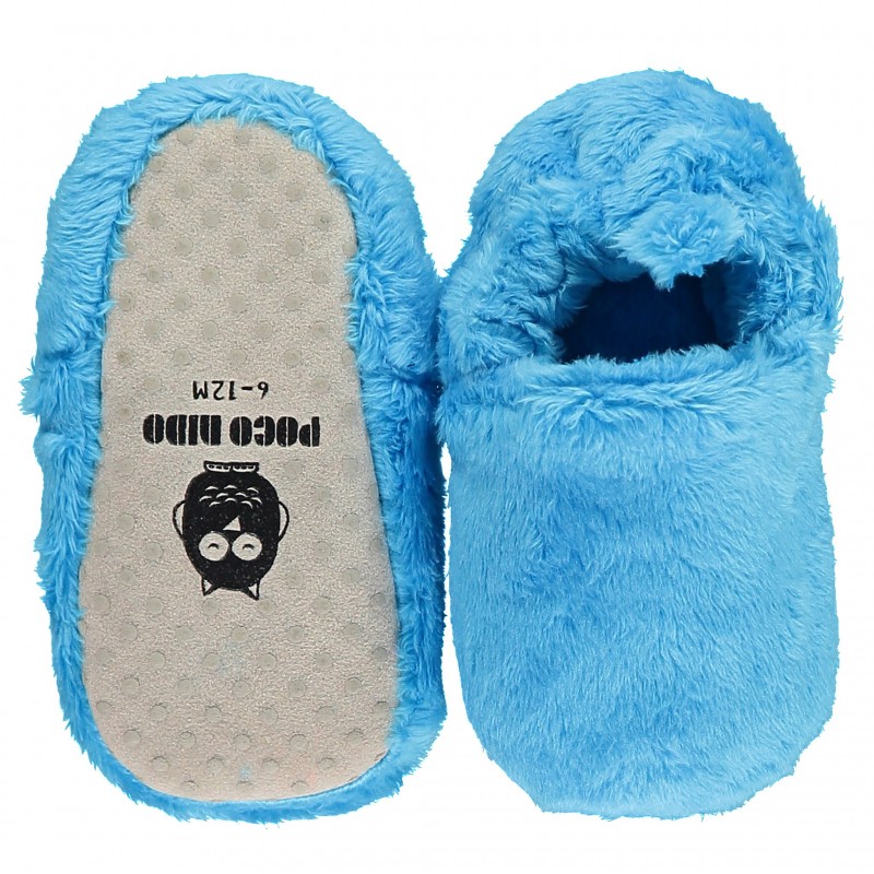 blue fluffy shoes