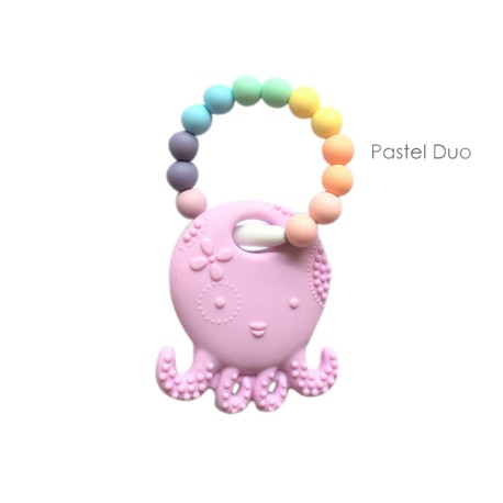 Teether Joy Pastel Duo Ring (Lilac Octopus)