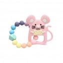 Teether Joy Pastel Duo Ring (Pink Mouse)