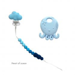Teether Joy Heart of Ocean (Baby Blue Octopus)