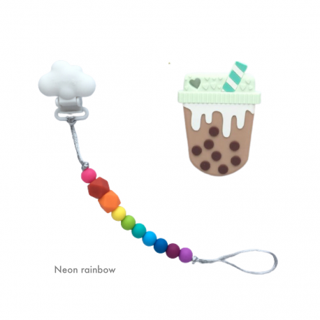 Teether Joy Neon Rainbow (Chocolate Boba Tea)