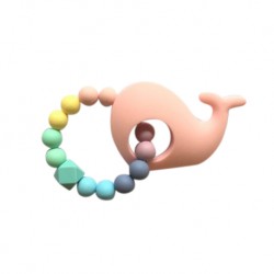 Teether Joy Pastel Duo (Pink Whale Ring)