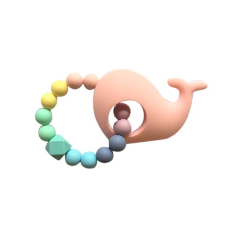 Teether Joy Pastel Duo - Pink Whale Ring