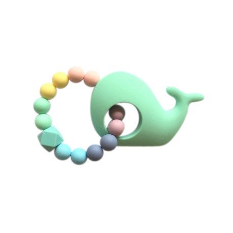 Teether Joy Pastel Duo - Mint Whale Ring