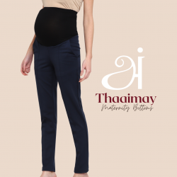 Casual Maternity Long Pants / Maternity Bottoms (Blue)