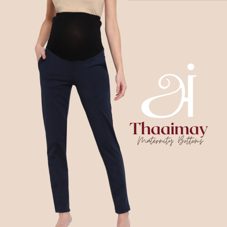 Casual Maternity Long Pants / Maternity Bottoms (Blue)