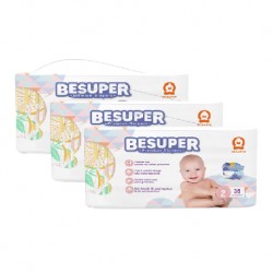 Besuper Baby Diaper Tape S 36PCS X 3 PACKS 