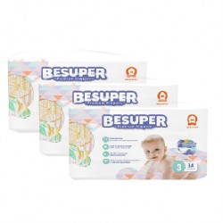 Besuper Baby Diaper Tape M 34pcs X 3 PACKS