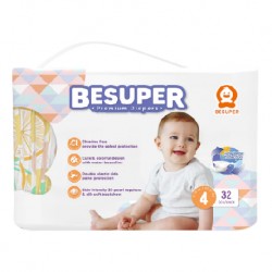 Besuper Baby Diaper Tape L 32PCS X 3 PACKS 