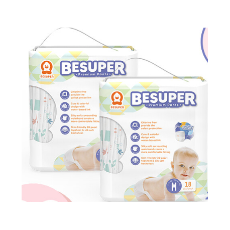 Besuper Baby Diaper Pants M 18PCS X 3 PACKS 