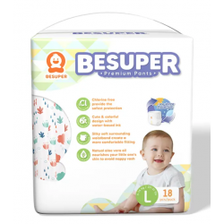 Besuper Baby Diaper Pants L 18PCS X 3 PACKS 