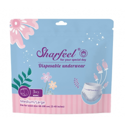 Besuper Sharfeel Overnight Panties Sanitary pants Disposable underwear Safety Pants L 3Pcs Per Bags X 5 Bags