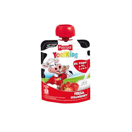 Pascual YOGIKIDS Pouch Strawberry from Spain | HALAL | Yogurt 80g