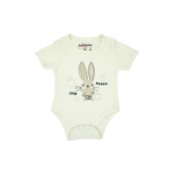 Trendyvalley Organic Cotton Rompers Short Sleeve Baby Shirt (Rabbit) (PREMIUM)
