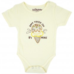 Trendyvalley PREMIUM Organic Cotton Rompers Short Sleeve Baby Shirt (Ice Cream)