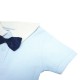 Trendyvalley Organic Cotton Baby Romper (Blue Bow Tie)
