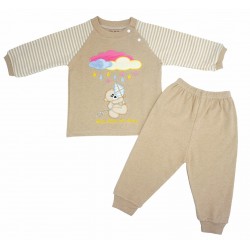 Trendyvalley Organic Cotton Long Sleeve Pyjamas Set (Brown Bear)