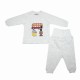 Trendyvalley Organic Cotton Baby Long Sleeve Pyjamas Set (London Bus/Grey)