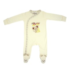 Trendyvalley Organic Cotton One Piece Suit Romper with Hands And Feet Covered (Mouse)