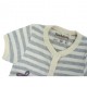 Trendyvalley Organic Cotton Short Sleeve Short Pants Baby Romper (Lots Of Love/Grey Stripe)