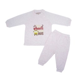 Trendyvalley Organic Cotton Baby Pyjamas Set (Bus Pink)