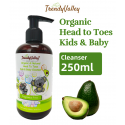 Trendyvalley Organic & Natural Head To Toes Kids & Baby Cleanser 250ml (Fragrance Free)