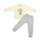 Trendyvalley 6M-3YOrganic Cotton Long Sleeve and Long Pant Pyjamas SleepWear Printed Beechy Balloon Bear (Grey)