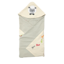 Trendyvalley Organic Cotton Baby Wrapper Baby Blanket Moo Moo Farm (Green)