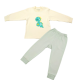 Trendyvalley 4-10Y Organic Cotton Pyjamas Long Sleeve and Long Pants SleepWear Dino Ziion (Green)