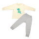 Trendyvalley 4-10Y Organic Cotton Pyjamas Long Sleeve and Long Pants Dino Ziion (Grey)