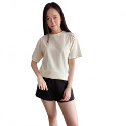 Trendyvalley Vagorah Organic Cotton Adult Wear / Family Wear Tshirt Tee Shirt(Cream)