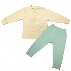 Trendyvalley Organic Cotton Baby & Kids Long Sleeve & Long Pant Pyjamas SleepWear Pajamas Shark-Green