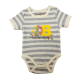 Trendyvalley Organic Cotton Short Sleeve Baby Romper (Bunny Grey Stripe)