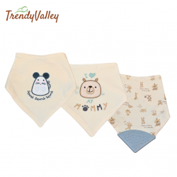 Trendyvalley Organic Cotton Baby Bibs 3 in 1 Bundle