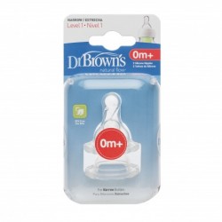Dr Brown Options - Level 1 Silicone Narrow-Neck Teats (2Pcs)