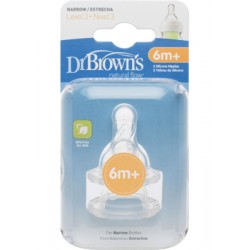 Dr Brown Options - Level 3 Silicone Narrow-Neck Teats (2Pcs)