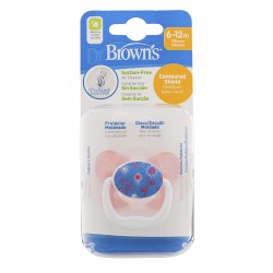 Dr Brown's Prevent Butterfly Shield Pacifier - Stage 2 (6-12M) Pink, 1 Pack