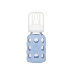 Lifefactory 4oz (120ml) Glass Baby Bottle with Protective Silicone Sleeve (Blanket)