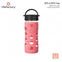 Lifefactory 12oz Glass Water Bottle with Silicone Sleeve (Coral)