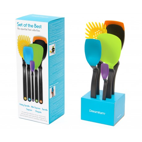 Dreamfarm Set of the best, Non-Scratch Kitchen Tools and Utensils | Chopula, Supoons & Spadles, Multi-Color (5pc)