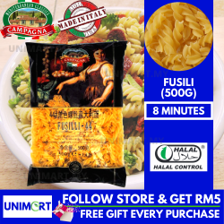 UNIMART Campagna Fusilli Pasta (500gram) (Cooking Time : 8 Minutes)