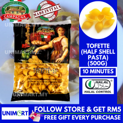 UNIMART Campagna Tofette Half Shell Pasta (500gram) (Cooking Time : 10 Minutes)