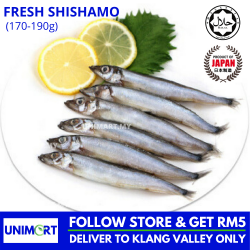 UNIMART Premium Imported Japan Shishamo Frozen Fish Saltwater 170-190g (8pcs/Tray)