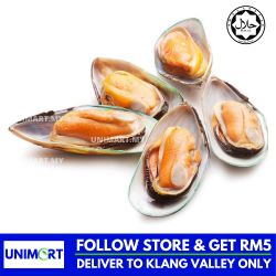 UNIMART Premium Imported Talley's Greenshell Mussel (Half Shell) New Zealand Fresh Frozen Fish Food (907g)